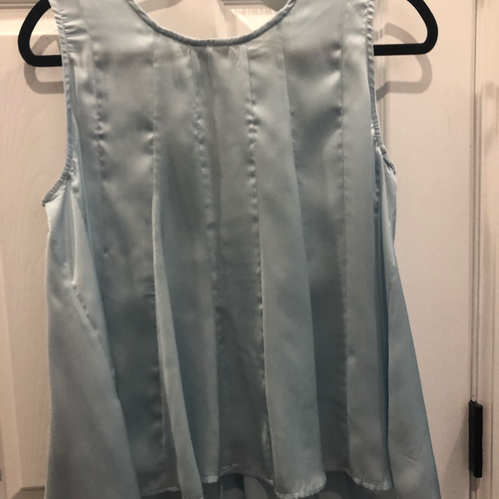 Anthropologie sleeveless blue blouse